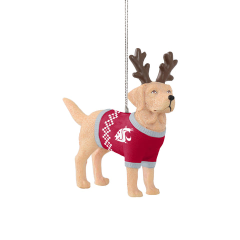 WSU YELLOW LAB REINDEER ORNAMENT