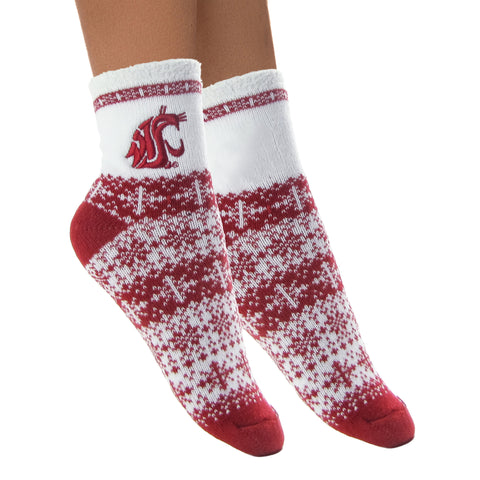 ZooZatz White and Crimson Holiday Socks