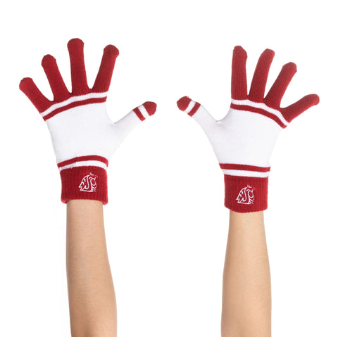ZooZatz WSU Crimson and White Gloves