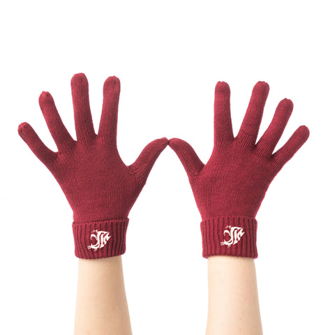 ZooZatZ Washington State University Crimson Knit Gloves