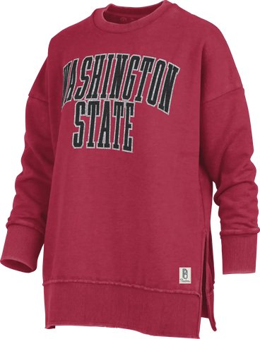 Pressbox Washington State Stone Gala Oversized Fleece Crewneck