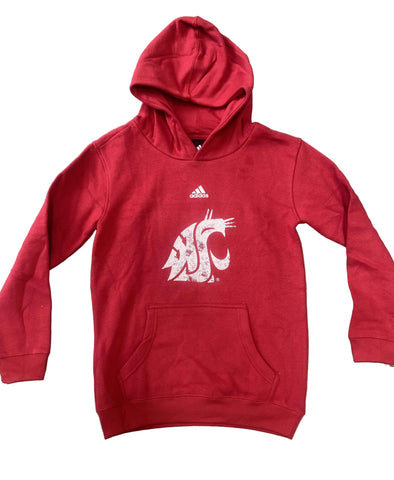 Youth Adidas WSU Distressed Logo Hoodie