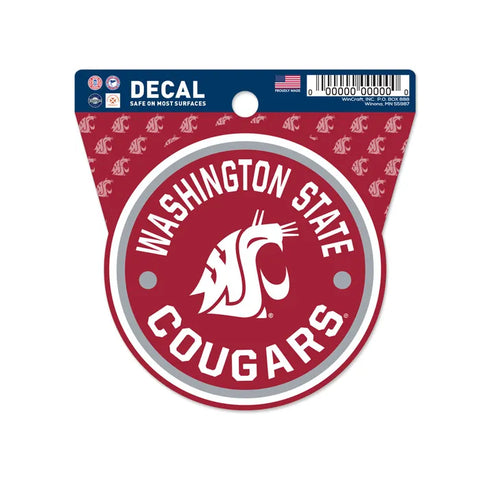 Wincraft Washington State Cougars Circle Clean Cut Decal 3" x 4"