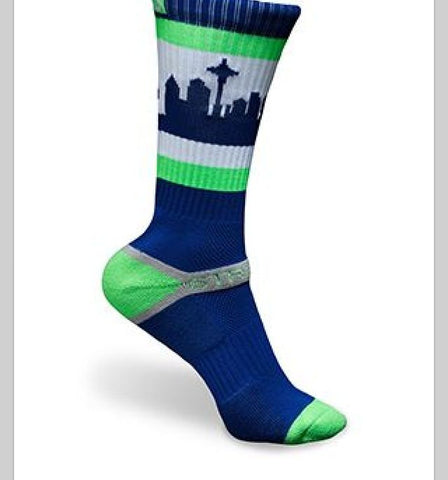 Seattle City Line "Seatown" Strideline Navy Youth Socks
