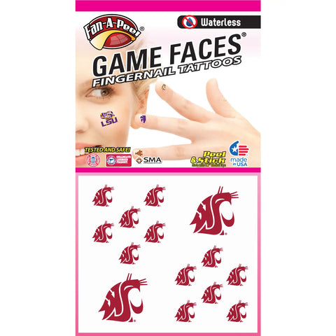 Gameface Washington State University Face and Nail Decal Set