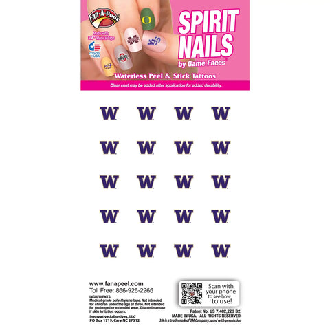 Game Faces University of Washington Finger Stickers