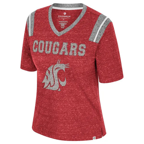 Colosseum Washington State Womens Toodles Poodles Heathered Crimson Short Sleeve Tee