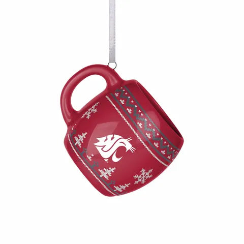 FOCO 2026 WSU Sweater Print Mini Mug Ornament