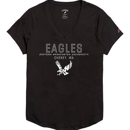 League Eastern Washington University Black Triflex Voop Tee