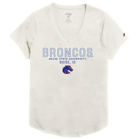 League Boise State Broncos White Triflex Voop Tee
