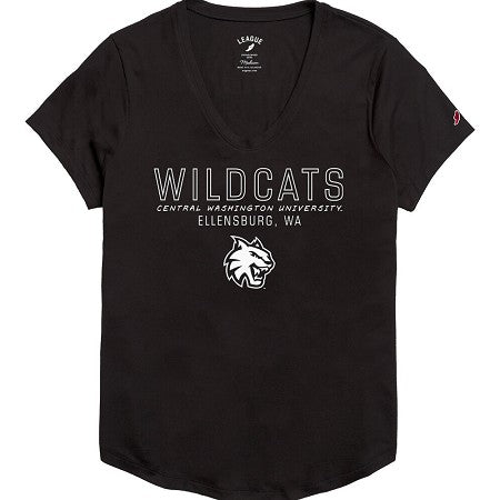 League Central Washington University Black Triflex Voop Tee