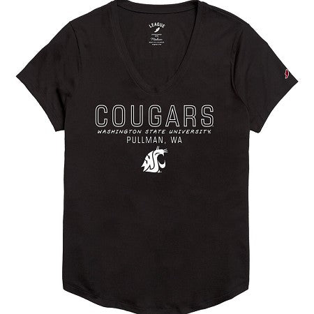 League Wsahington State Black Triflex Voop Tee