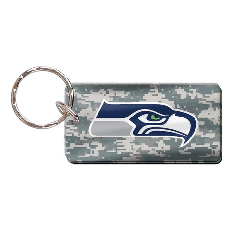 Seattle Seahawks Rectangular Camo Keychain