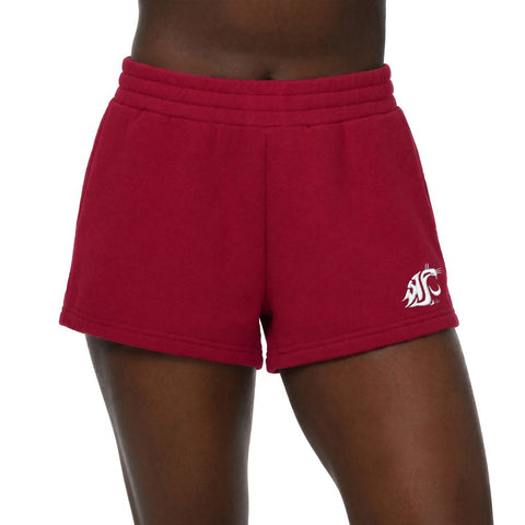 ZooZatz Ladies WSU Crimson Sweatshorts With Embroidered Logo