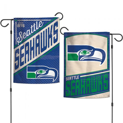 Seattle Seahawks / Classic Logo RETRO Garden Flags 2 sided 12.5" x 18"