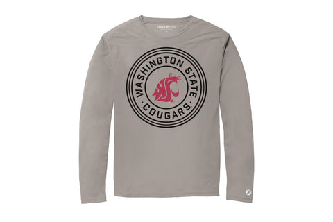 Long Sleeve Light Grey Washington State Cougars Stamped Shirt UV PROTECTION