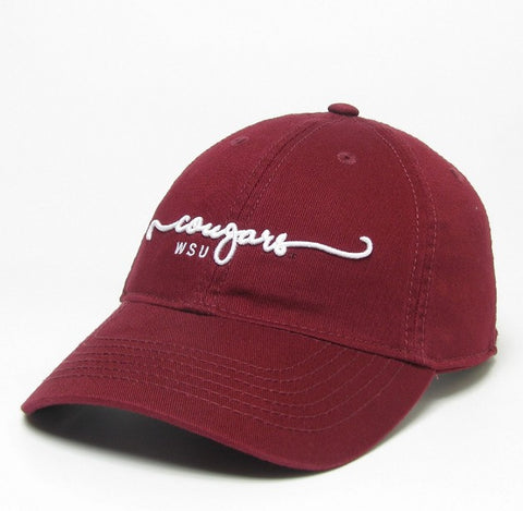 league Ladies Crimson Scripted "Cougars WSU" Hat