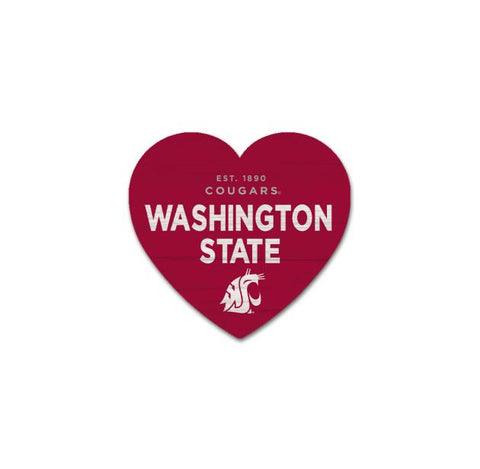 Crimson "Washington State" Heart Magnet