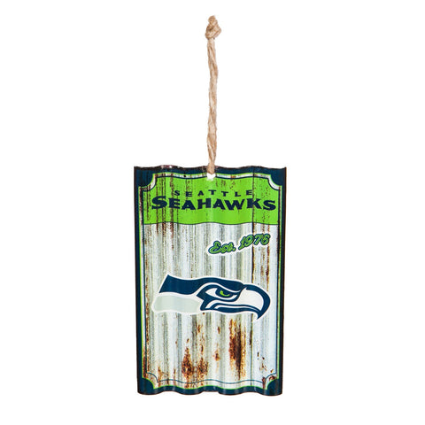 Seattle Seahawks Corrugated Metal Ornament