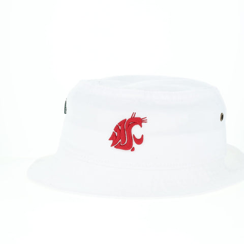 League White Embroidered Sized Bucket Hat