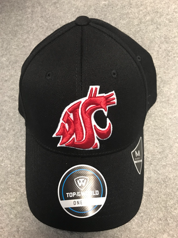 Men's Black Hat with Crimson Coug Logo