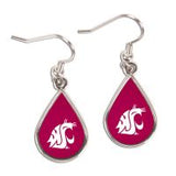 WASHINGTON STATE COUGARS EARRINGS JEWELRY CARDED TEAR DROP