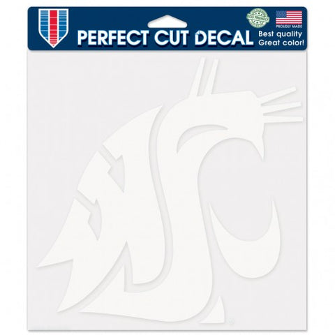 WSU Cougars White 8x8 Perfect Cut Decal