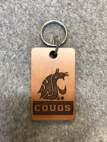 Wood Cougars Logo Keychain
