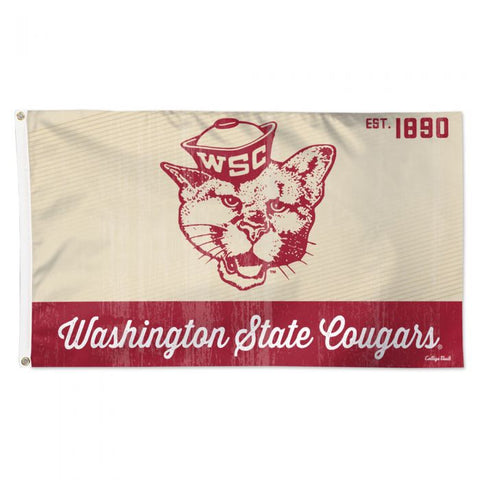 Wincraft WASHINGTON STATE COUGARS /COLLEGE VAULT FLAG - DELUXE 3' X 5'