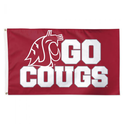 WASHINGTON STATE COUGARS "GO COUGS" FLAG - DELUXE 3' X 5'