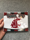 Crimson, Gray, and Black Thank You Cards