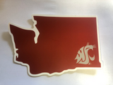 Crimson WSU Cougars Washington State Decal