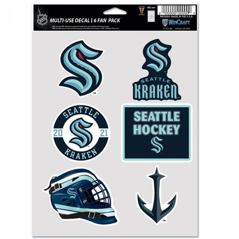 Seattle Kraken 6 pack Fan Decal