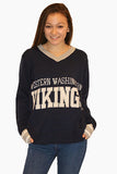 Western Vikings Navy Tribute V-Neck Sweater (UNISEX SIZING)