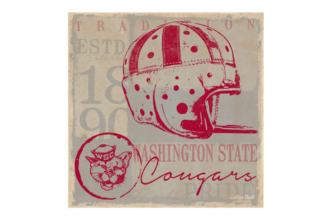 Washington State Vintage Football 12"x12" Tin Sign