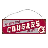 Washington State Cougars Crimson and Grey Small 12"x 4" Tin Sign