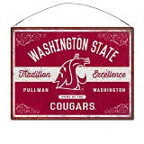 Washington State Large Rectangle TRADITION & EXCELLENCE 12"x 16" Tin Sign