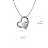 Washington State Cougars Heart Pendant Necklace