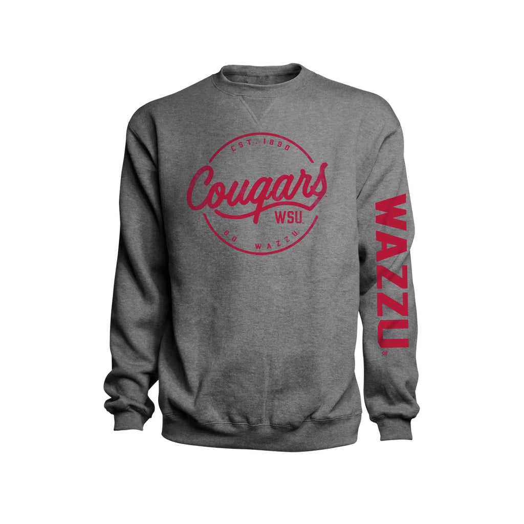 Unisex Dark Grey WAZZU Crewneck Sweatshirt – Cougarwear