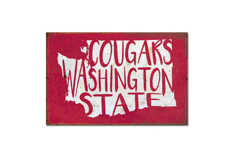 Cougars Washington State 12"x 16" Metal Sign