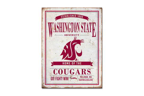 Washington State Cougars Tin Sign