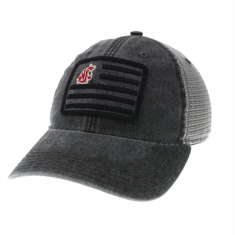 Cougars Flag Faded Black Trucker Hat