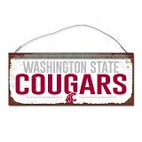 Washington State Cougars Crimson and White Small 12"x 4" Tin Sign