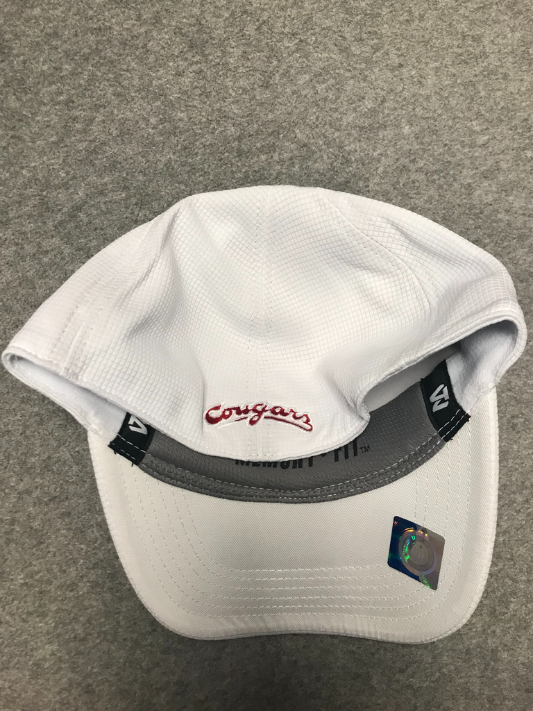 Men's White Baseball hat with Crimson Coug Logo Cougarwear