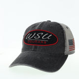 Distressed Gray WSU Trucker Hat