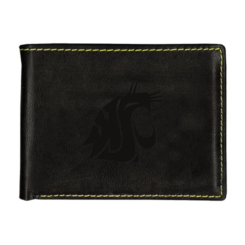 WSU Black Leather Bifold Wallet