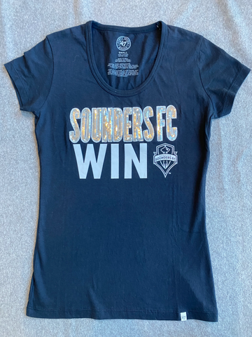 Women's Seattle Sounders Sequin T-Shirt Size Small