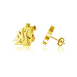 Washington State Cougars Post Earrings - Gold over Silver