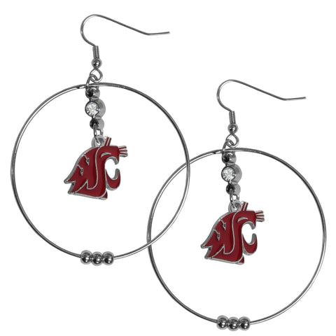 Washington St. Cougars 2 Inch Hoop Earrings