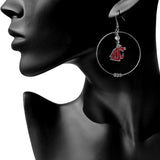 Washington St. Cougars 2 Inch Hoop Earrings